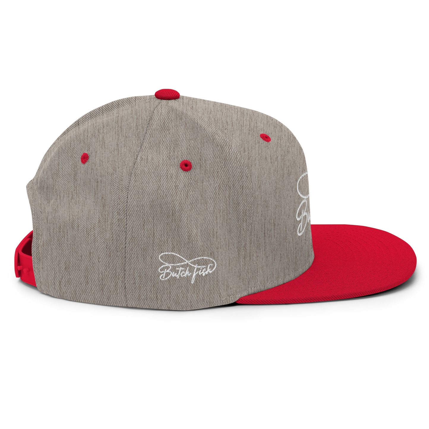 Butch Fish Snapback Hats: "Pride on Top"- White Embroidery